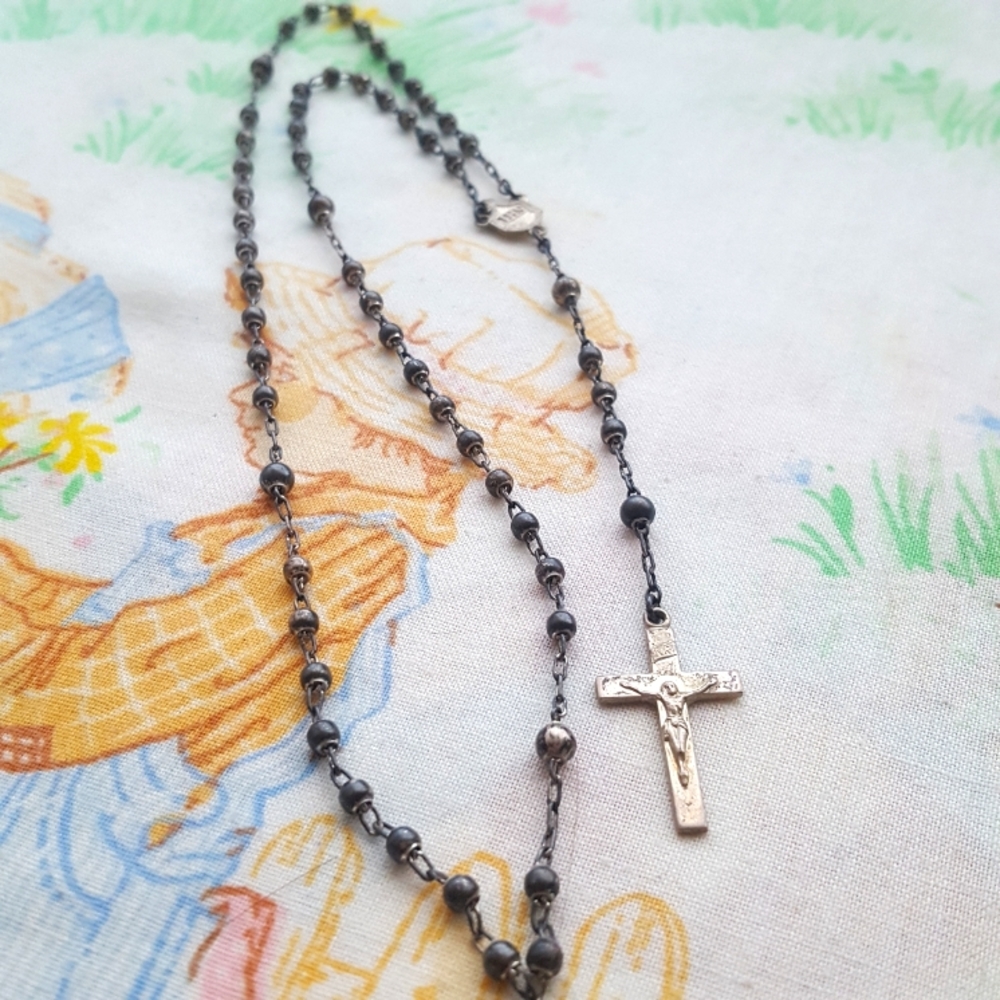 🌙Vintage Sterling Baby Rosary 🌹Necklace